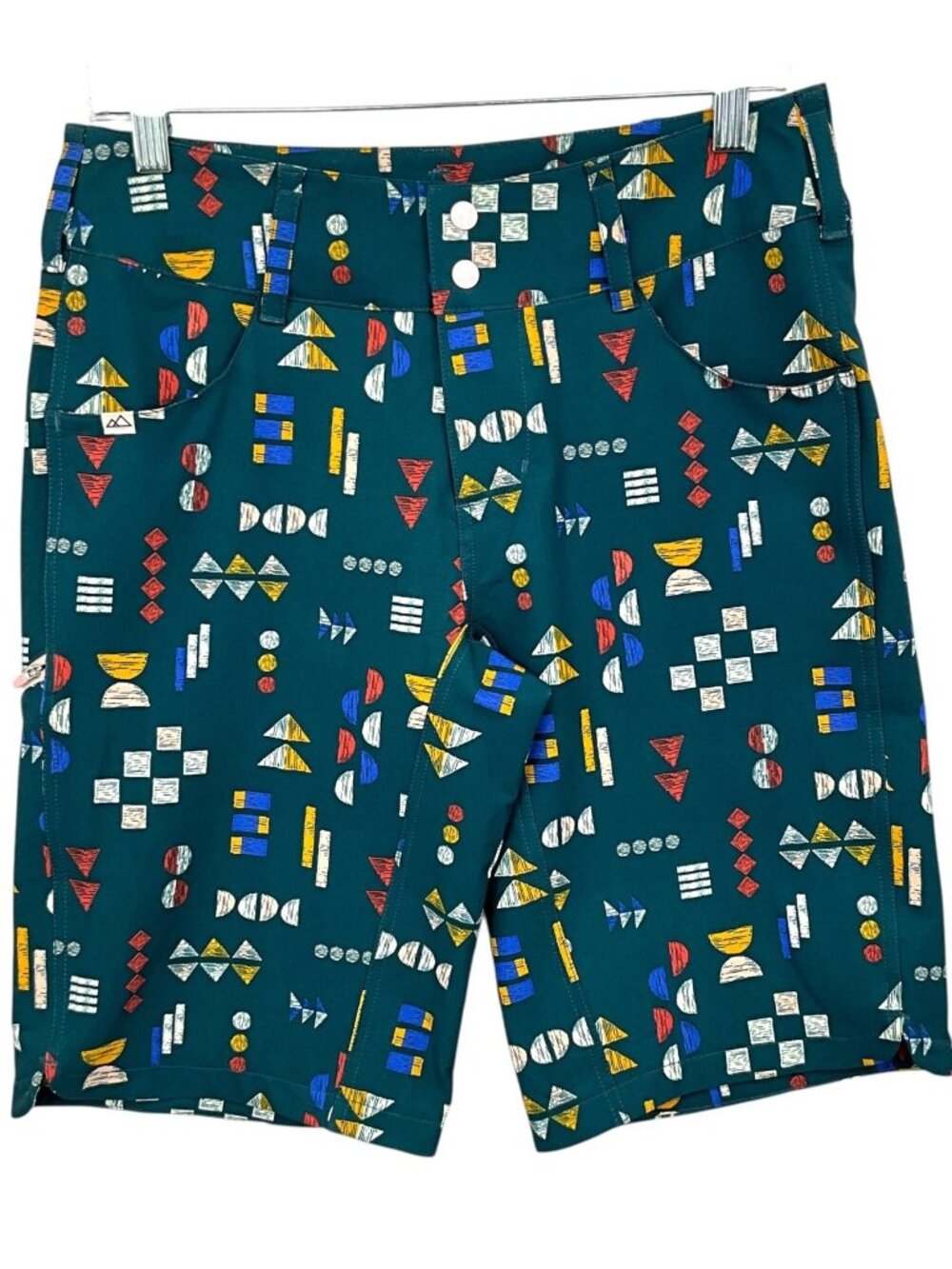 Wild Rye Kaweah Mountain Bike Shorts 9" Inseam Womens 6 Blue Geometric MTB